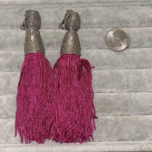 Oscar de la Renta Pink Tassel Earrings